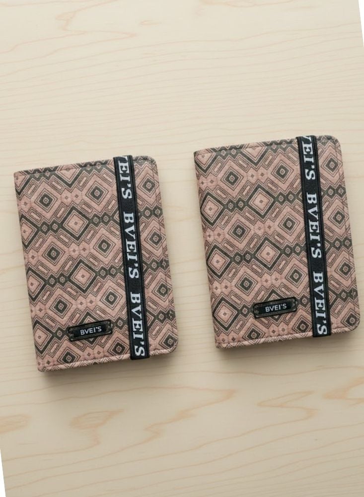 Premium Patterned Fabric Bifold Wallet with Elastic Band Closure, Lightweight Casual Wallet - Image 2